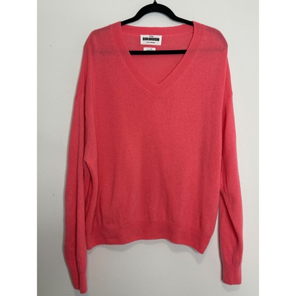 Colorish Sweaters - Colorish Women's Hot Pink 100% Cashmere V-Neck Sweater  Large